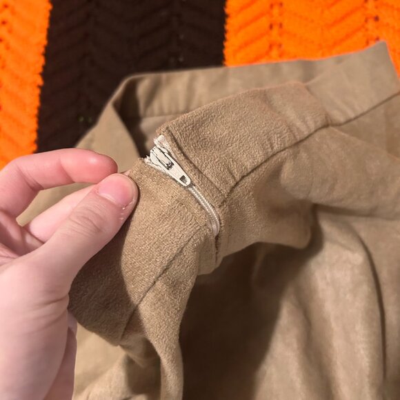 SOFT 1970s handmade light brown velvet a line skirt! - Picture 10 of 10